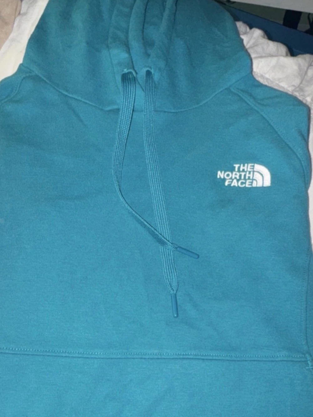 The North Face Women's Teal Pullover Hoodie with Logo Tag